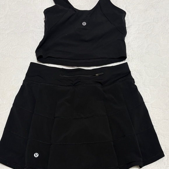 lululemon athletica Dresses & Skirts - lululemon athletica Black tennis skirt size 4, Align tank black size 6